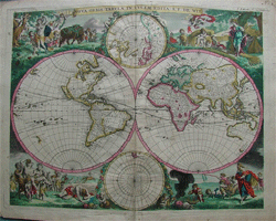 one of the most attractive worldmaps is this double hemisphere worldmap by frederik de wit