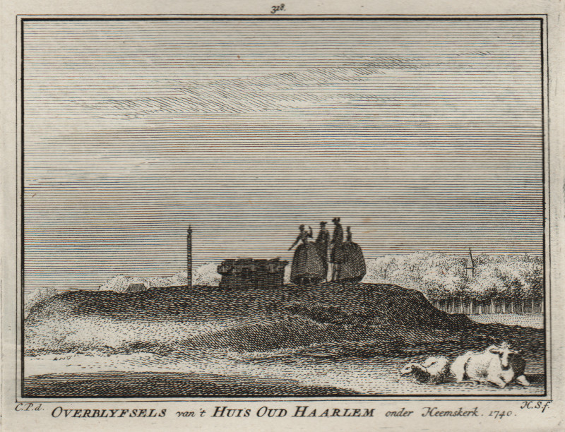 Overblyfsels van ´t Huis Oud Haarlem onder Heemskerk, 1740 by H. Spilman, C. Pronk