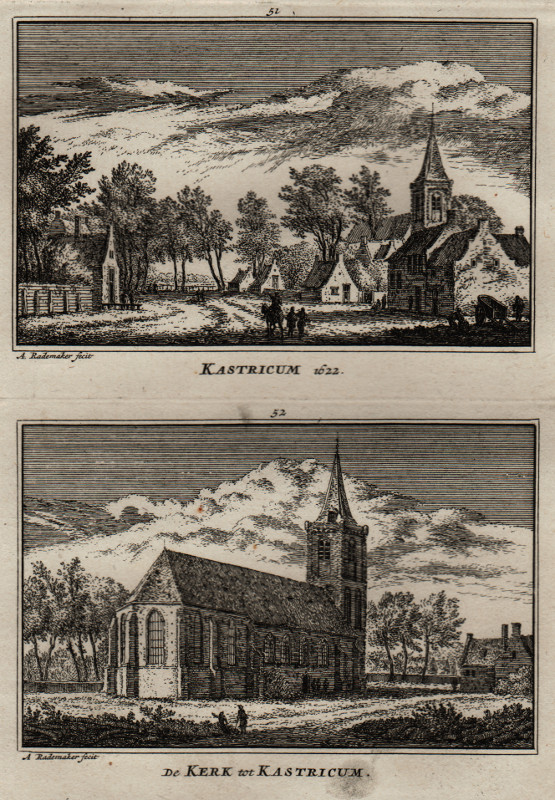 view Kastricum 1622; De Kerk tot Kastricum by A. Rademaker