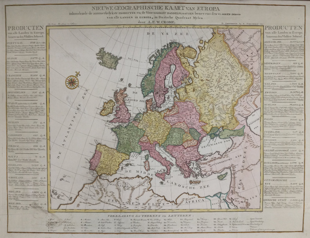 Nieuwe Geographische kaart van Europa by August Friedrich Wilhelm Crome