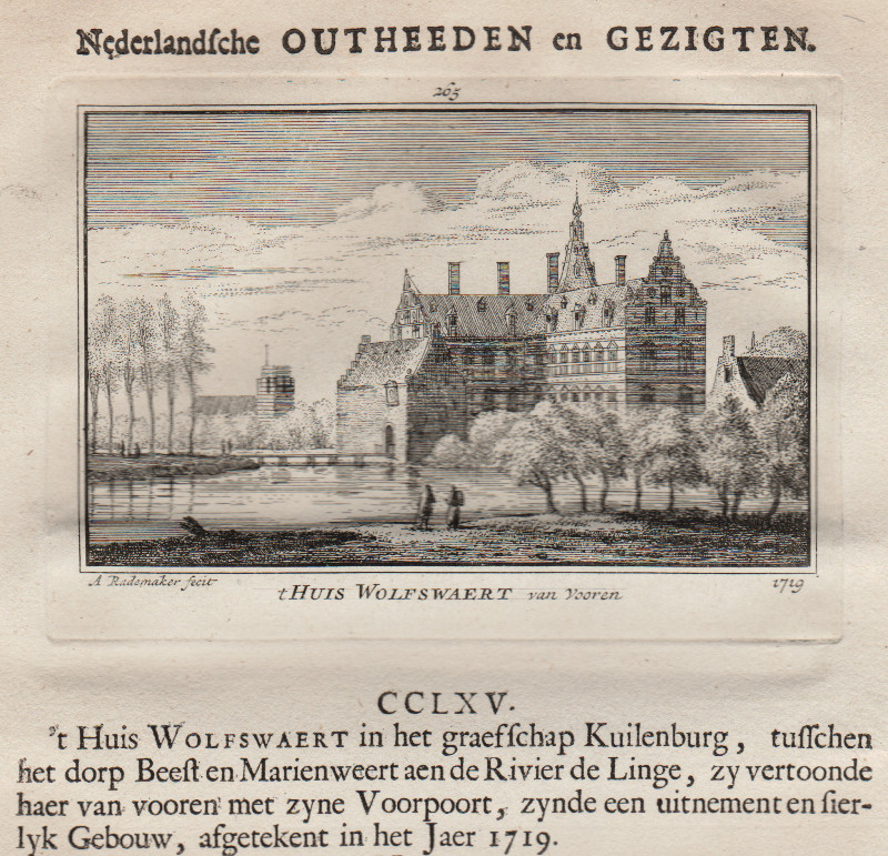 ´t Huis Wolfswaert van Vooren 1719 by A. Rademaker