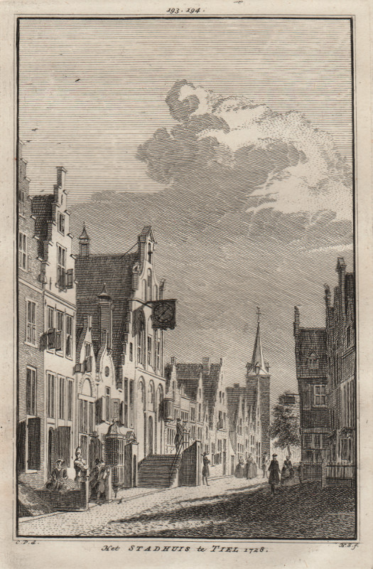 view Het Stadhuis te Tiel 1728 by H. Spilman, C. Pronk
