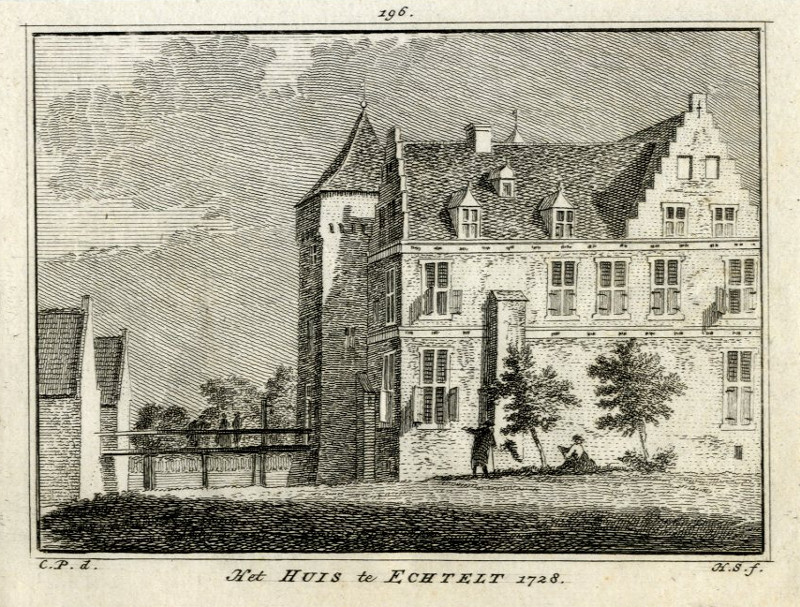 Het Huis te Echtelt 1728 by H. Spilman, C. Pronk
