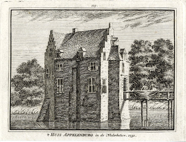 view ´t Huis Appelenburg in de Nederbetuw 1732 by H. Spilman, C. Pronk