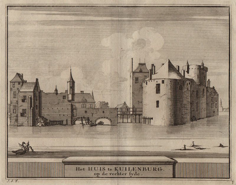 Het Huis te Kuilenburg, op de rechter syde by J. Schijnvoet, naar R. Roghman