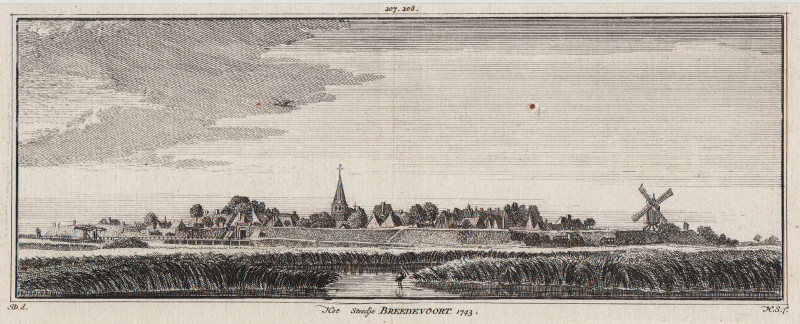 Het Steedje Breedevoort 1743 by H. Spilman, J. de Beijer