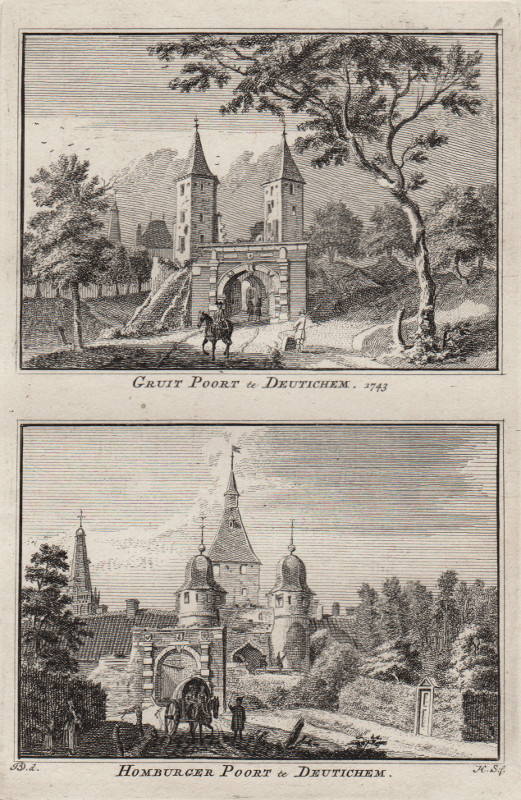 view Gruit Poort te Deutichem, Homburger Poort te Deutichem by H. Spilman, J. de Beijer