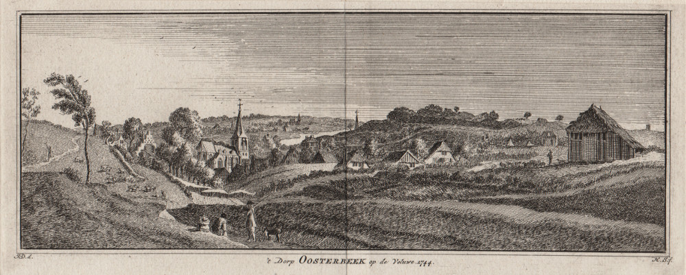 ´t Dorp Oosterbeek op de Veluwe 1744 by H. Spilman, J. de Beijer