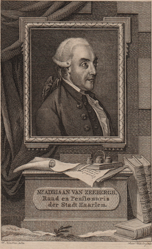 print Mr Adriaan van Zeebergh, Raad en Pensionaris der Stadt Haarlem by W. Hendrix, R. Vinkeles
