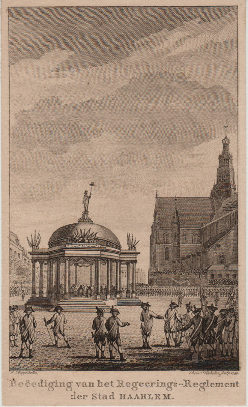 view Beeediging van het Regeerings - Reglement der Stad Haarlem by J. Buys, R. Vinkeles
