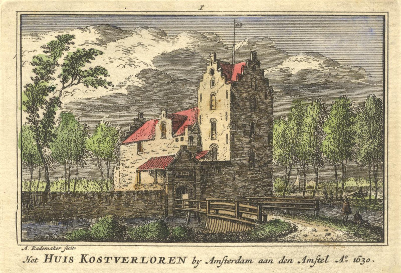 het Huis Kostverloren by Amsterdam aan den Amstel anno 1630 by A. Rademaker