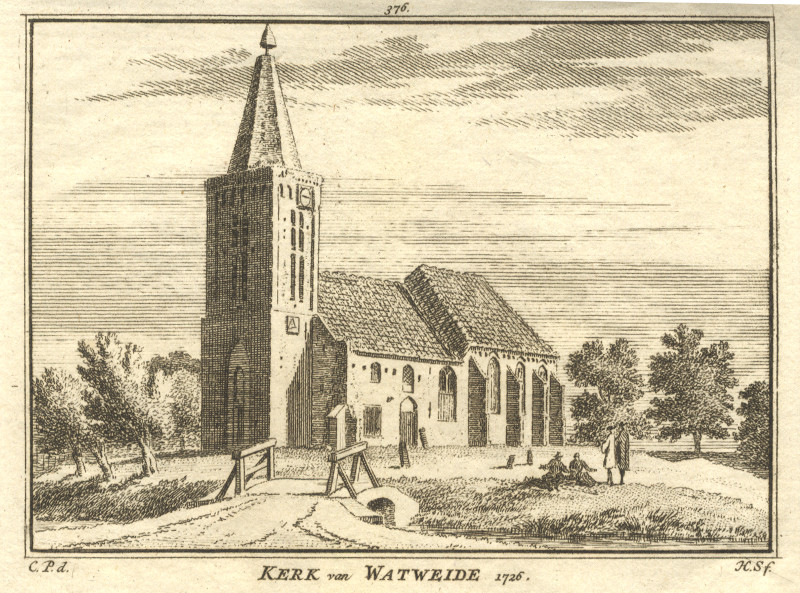 Kerk van Watweide 1726 by H. Spilman, C. Pronk