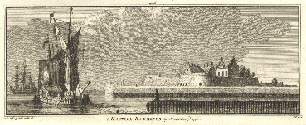 ´t Kasteel Rammekes by Middelburg 1742 by A. van Swijndrecht, H. Spilman
