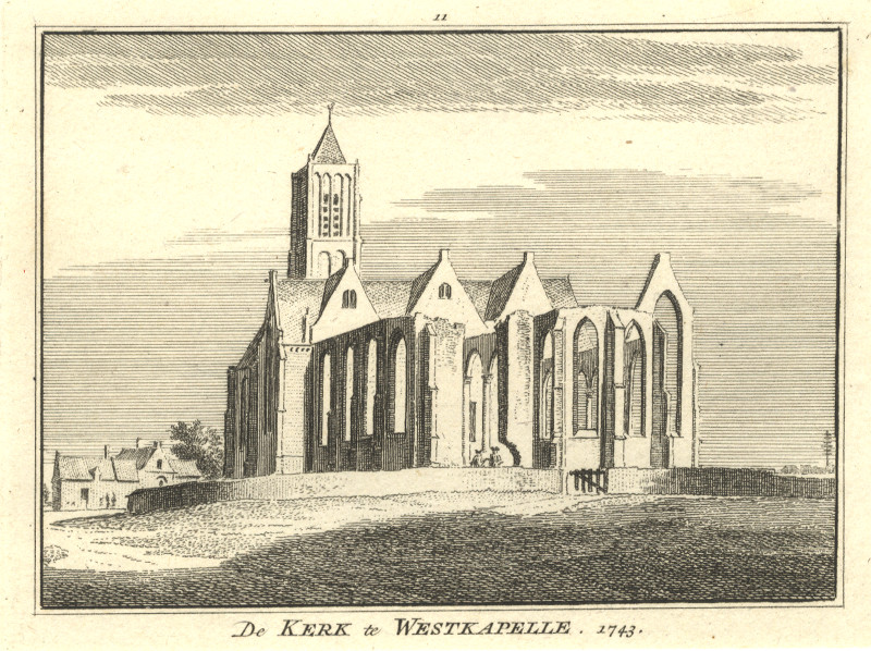 De kerk te Westkapelle 1743 by H. Spilman, C. Pronk
