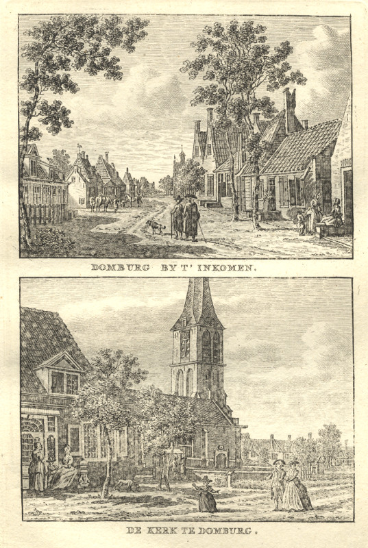 view Domburg by t´inkomen; De kerk te Domburg by C.F. Bendorp, J. Bulthuis