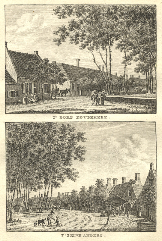 view T´Dorp Koudekerk; T´Zelve Anders by C.F. Bendorp, J. Bulthuis