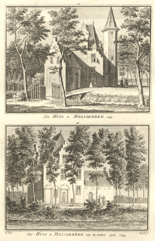view Het Huis te Meliskerke; Van de andere zyde 1745 by H. Spilman, C. Pronk