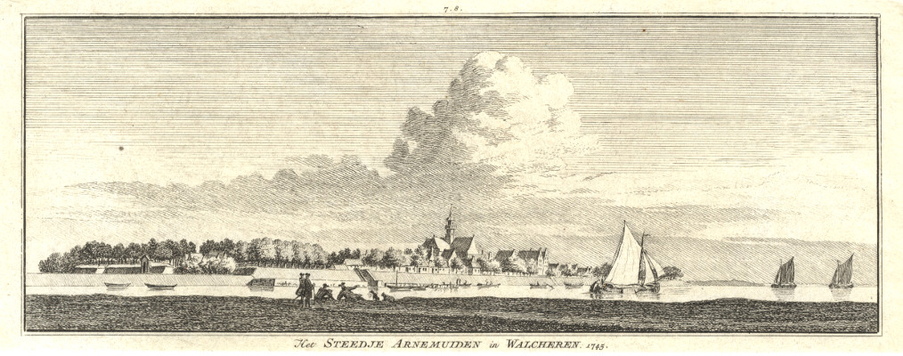 Het steedje Arnemuiden in Walcheren. 1745 by H. Spilman, C. Pronk