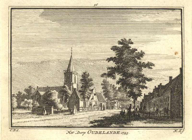 Het Dorp Oudelande 1745 by H. Spilman, C. Pronk