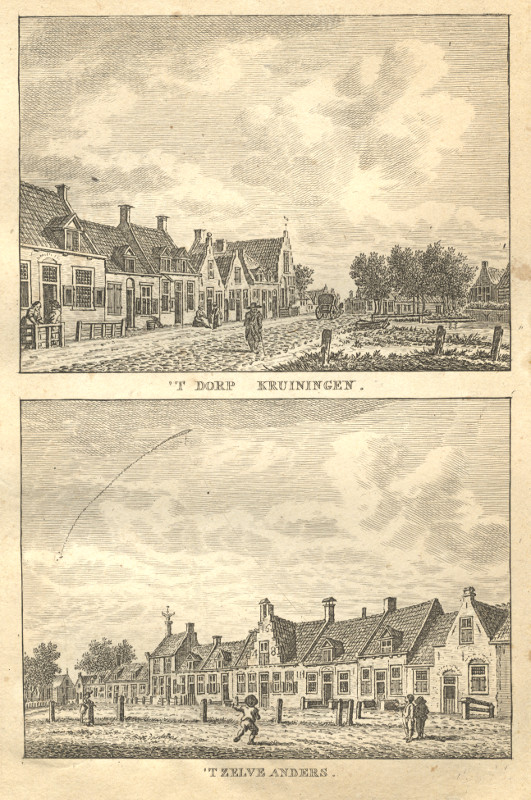 view ´T Dorp Kruiningen; ´T Zelve Anders by C.F. Bendorp, J. Bulthuis