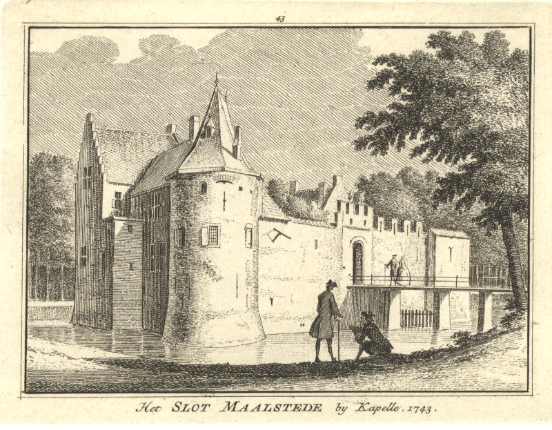 Het Slot Maalstede by Kapelle. 1743 by H. Spilman, C. Pronk