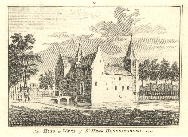 Het Huis te Werf of Sr. Heer Hendriksburg. 1743 by H. Spilman, C. Pronk