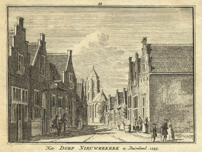 Het Dorp Nieuwerkerk in Duiveland 1745 by H. Spilman, C. Pronk