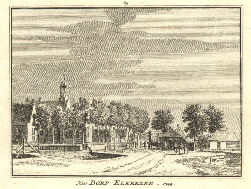 Het Dorp Elkerzee; 1745 by H. Spilman, C. Pronk
