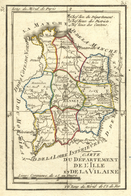 map Carte du departement de l´Ille et de la Vilaine by nn