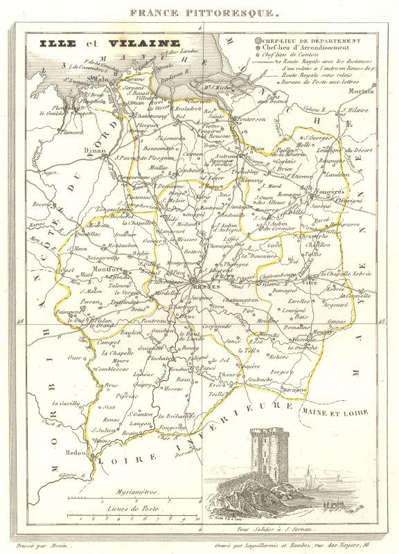 map Ille et Vilaine by C.V. Monin
