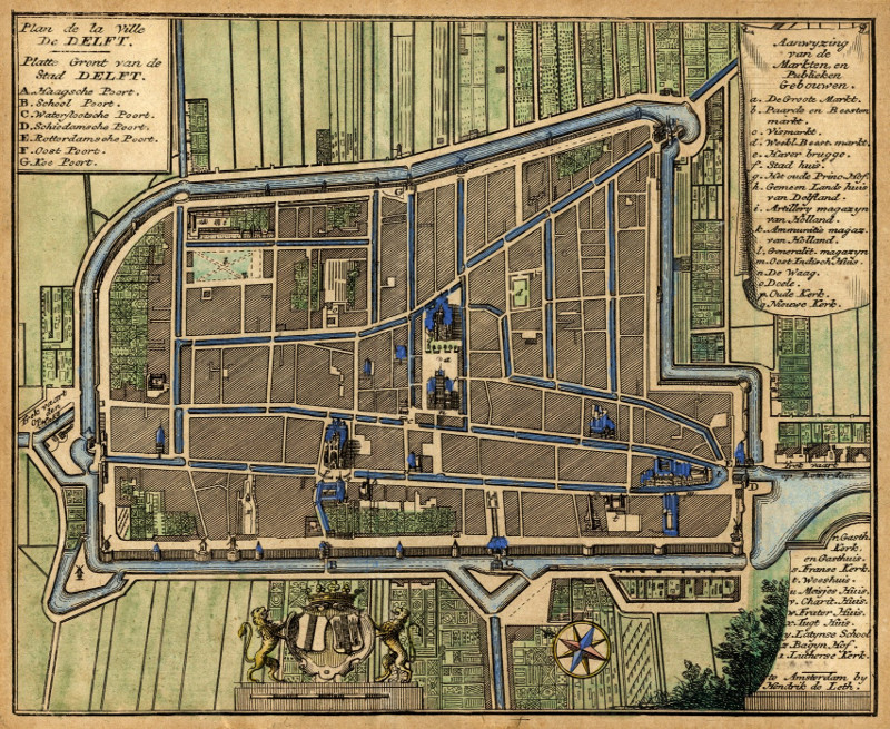 Plan de la Ville de Delft by Hendrik de Leth