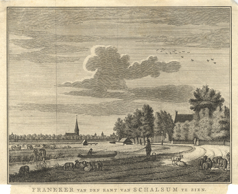 Franeker van den kant van Schalsum te zien by J. Versteegen