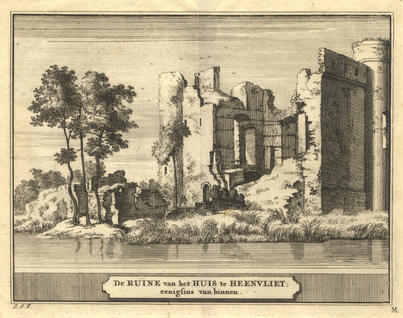 De Ruine van het Huis te Heenvliet; eenigsins van binnen by J. Schijnvoet