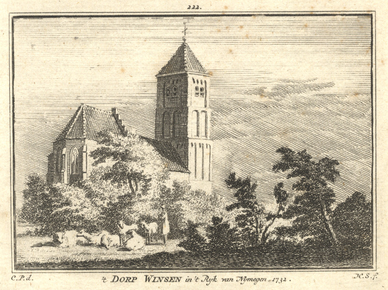 ´t Dorp Winsen in ´t Ryk van Nymegen 1732 by H. Spilman, C. Pronk