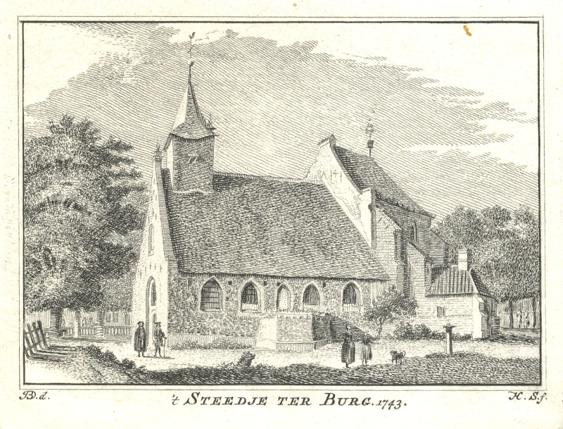´t Steedje Ter Burg 1743 by H. Spilman, J. de Beijer