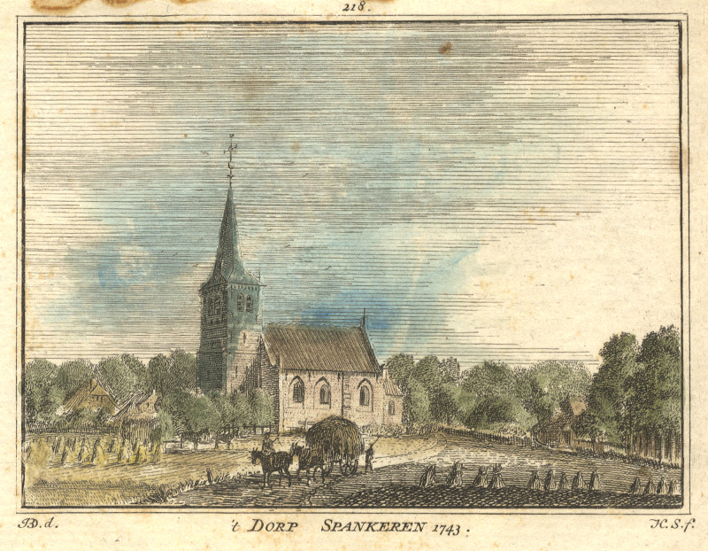 ´t Dorp Spankeren 1743 by H. Spilman, J. de Beijer