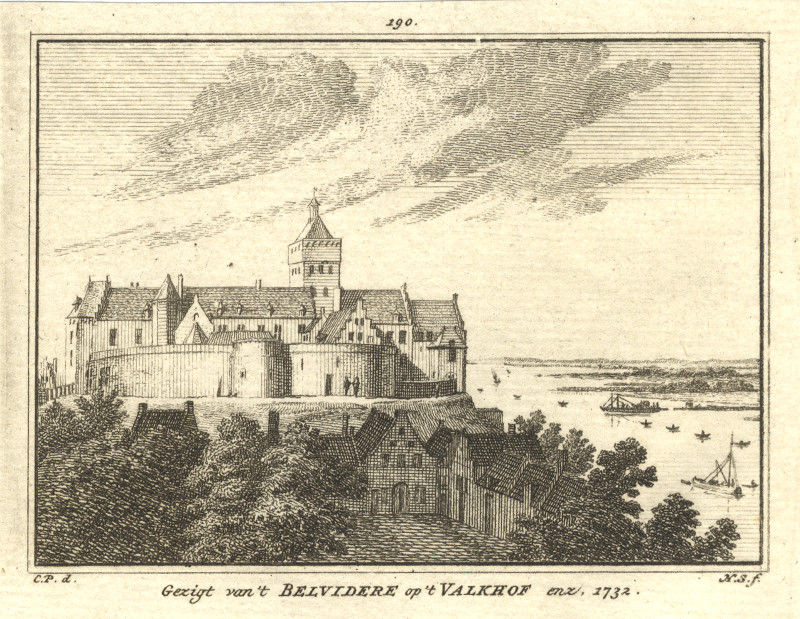 Gezigt van ´t Belvidere op ´t Valkhof enz. 1732 by H. Spilman, C. Pronk