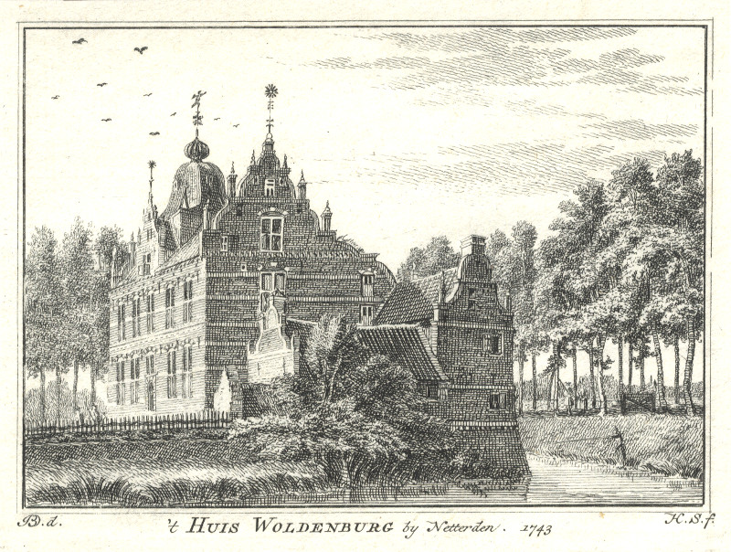 ´t Huis Woldenburg by Netterden, 1743 by H. Spilman, J. de Beijer