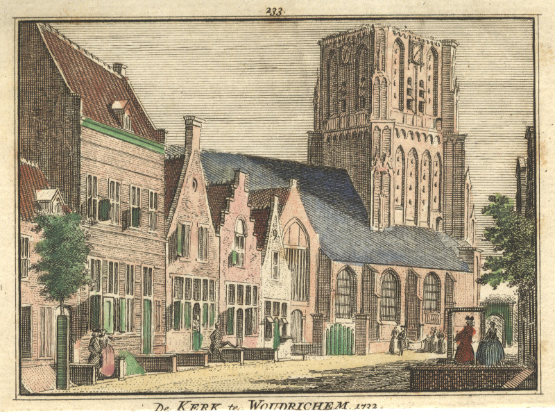 De kerk te Woudrichem,  1732 by H. Spilman