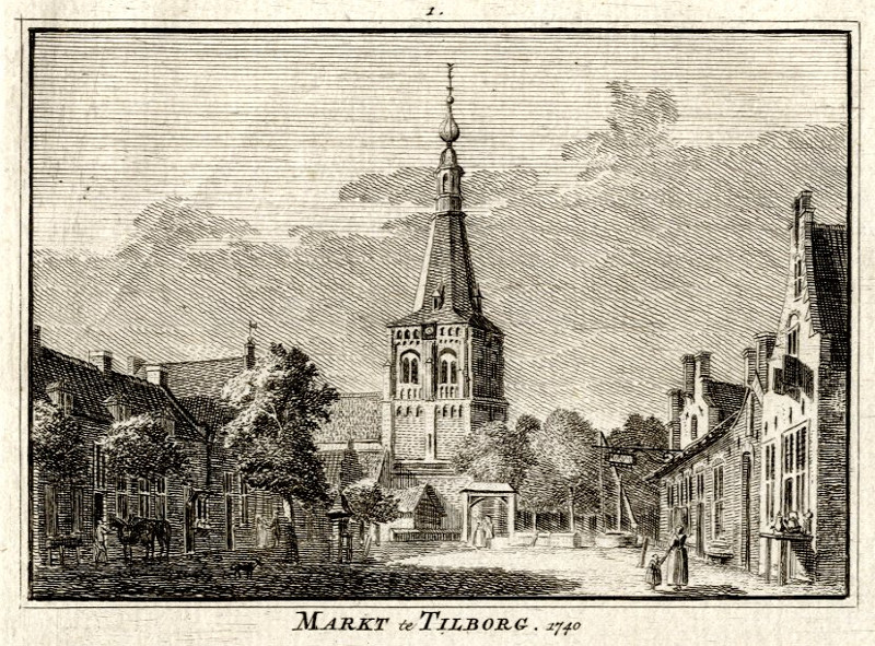 Markt te Tilborg 1740 by Spilman