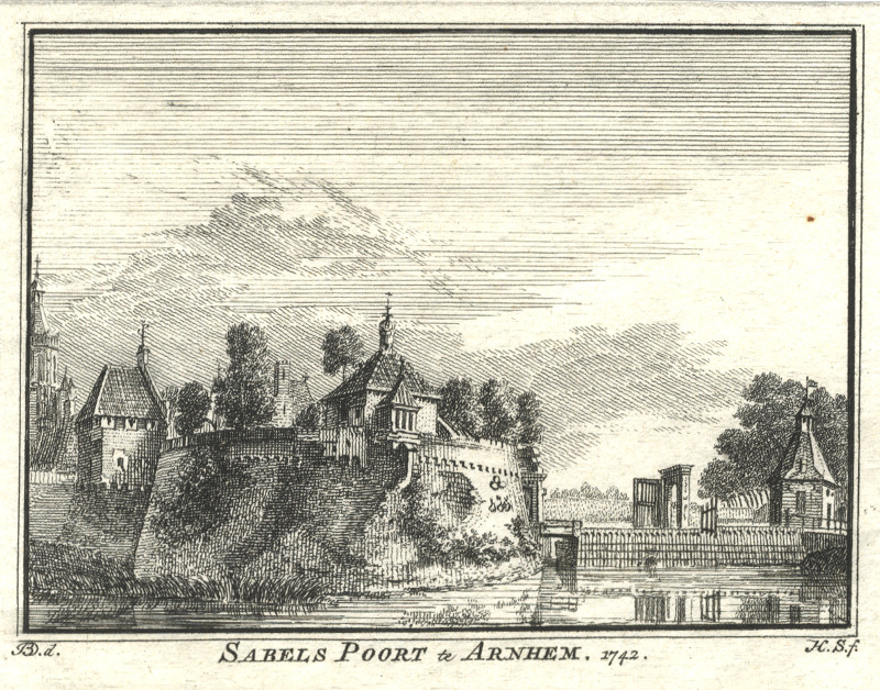 Sabels Poort te Arnhem. 1742 by H. Spilman, J. de Beijer