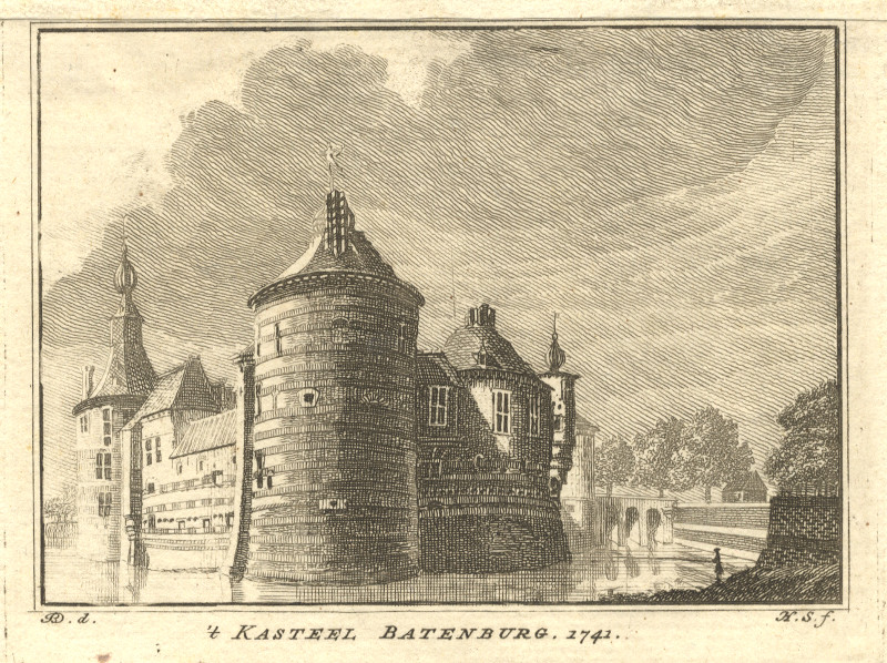 ´t Kasteel Batenburg, 1741 by H. Spilman, J. de Beijer