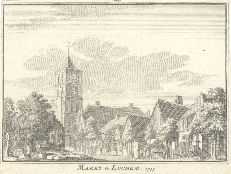 Markt te Lochem 1743 by H. Spilman, J. de Beijer