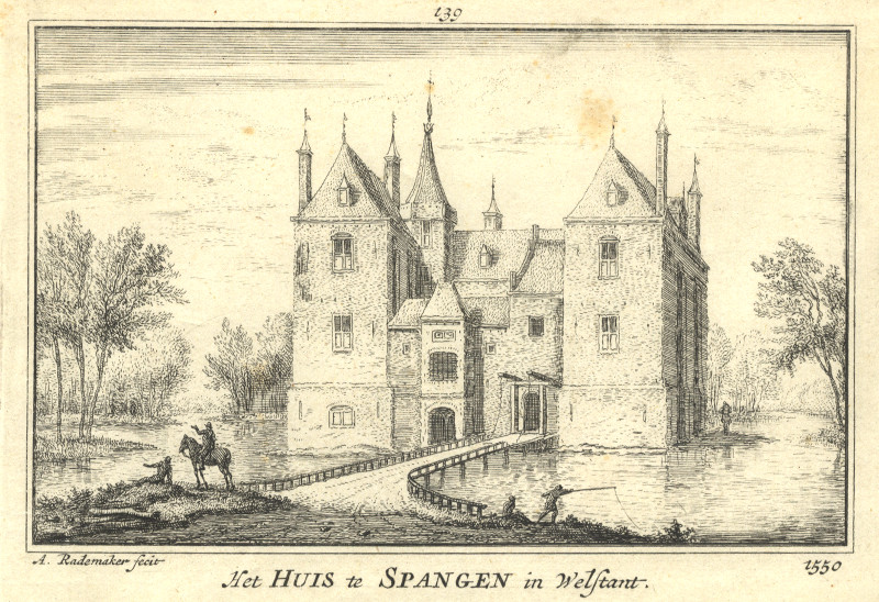 Het Huis te Spangen in Welstant; 1550 by A. Rademaker