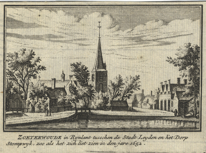 Zoeterwoude in Rynlant tusschen der stadt Leyden en het dorp Stompwyk by J.M. Bregmagher, naar A. Rademaker