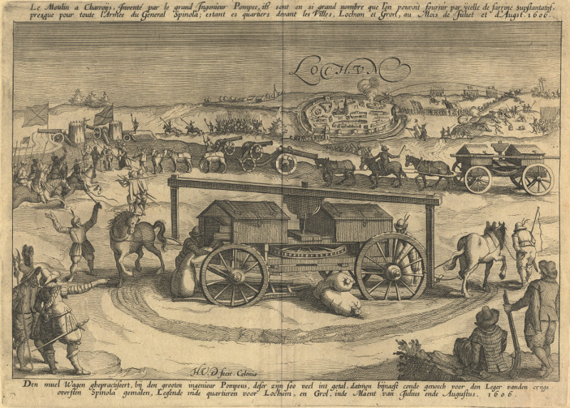 Lochum; Den muel Wagen ghepractiseert, bij den grooten ingenieur Pompeus by H v D; L. Guicciardini