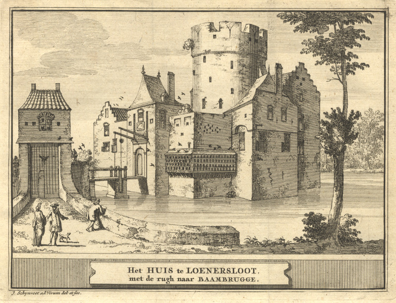 Het Huis te Loenersloot, met de rugh naar Baambrugge by J. Schijnvoet, naar R. Roghman