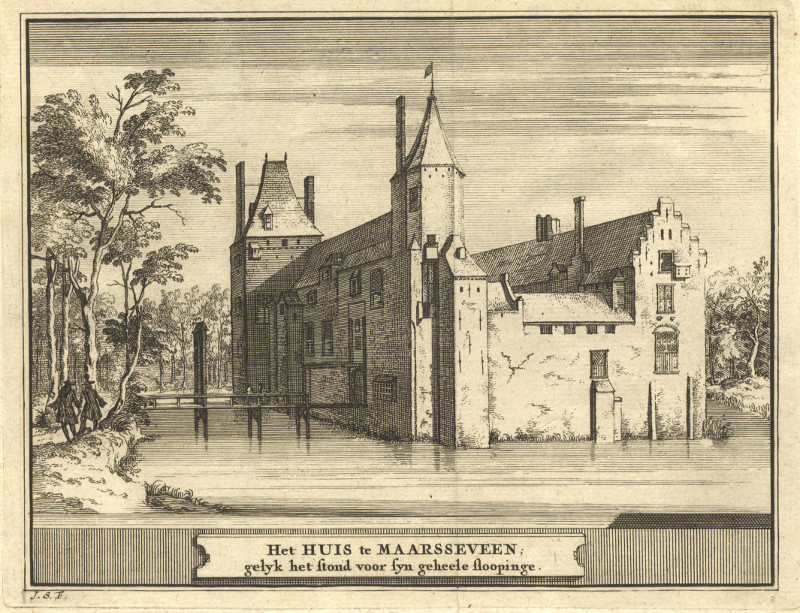 Het Huis te Maarsseveen; gelyk het stond voor syn geheele sloopinge by J. Schijnvoet, naar H. Gerritsz
