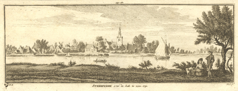 Streefkerk over de Lek te zien. by H. Spilman, J. de Beijer