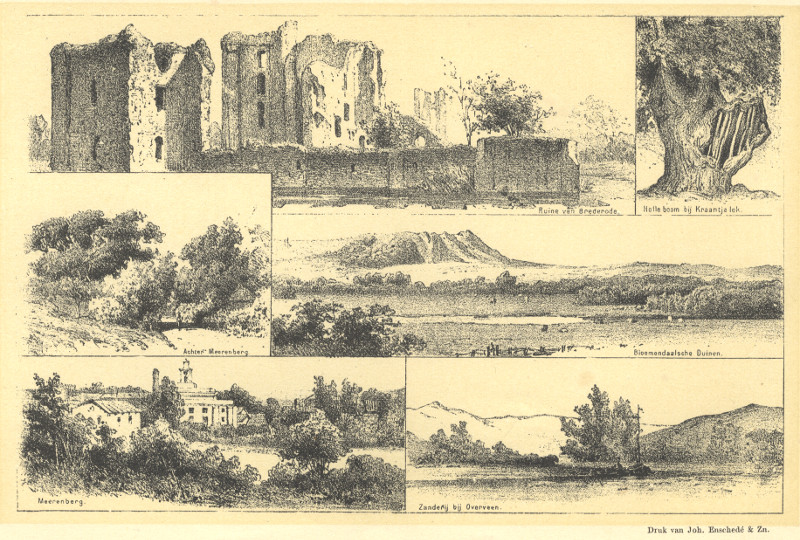Zes afbeeldingen van de omgeving van Bloemendaal by P.A. Schipperus